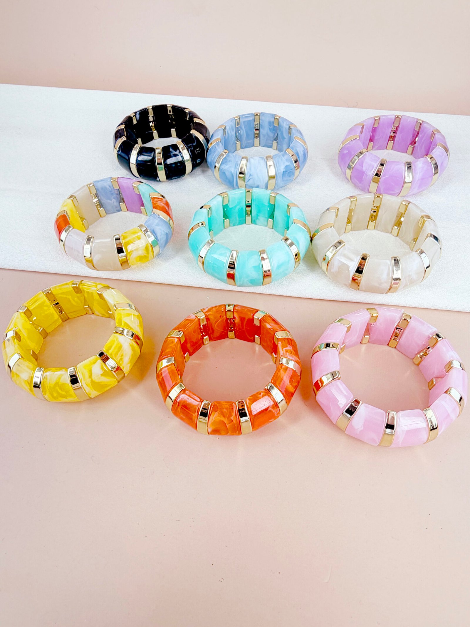 Bracelet Albane - Large effet marbré avec détails dorés – Image 3