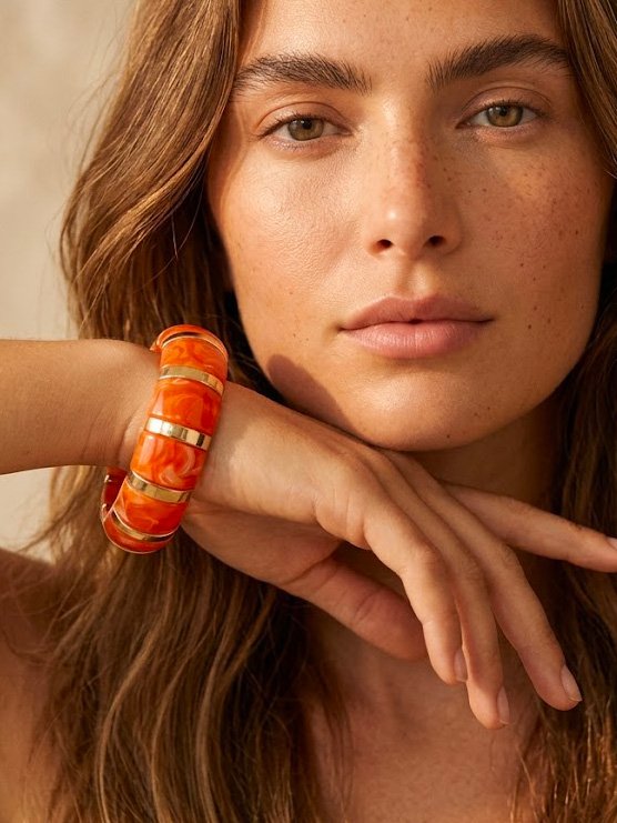 Bracelet Albane - Large effet marbré avec détails dorés – Image 13