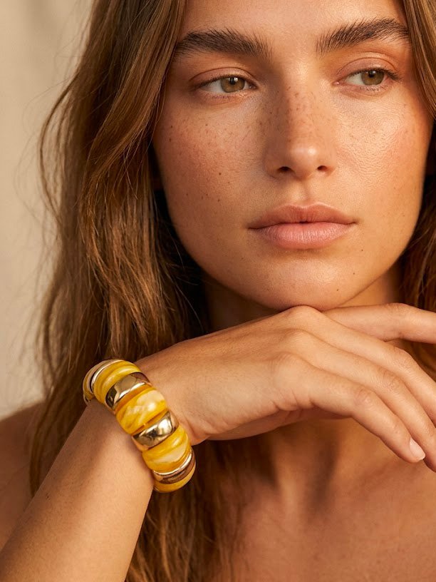 Bracelet Alix - Jonc bombé effet résine colorée – Image 6