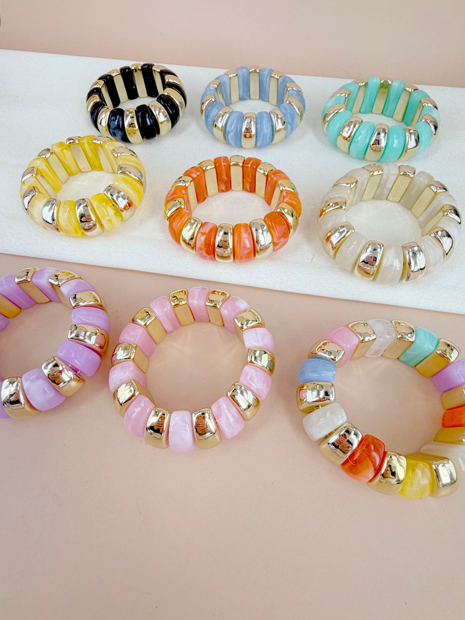 Bracelet Alix - Jonc bombé effet résine colorée – Image 16
