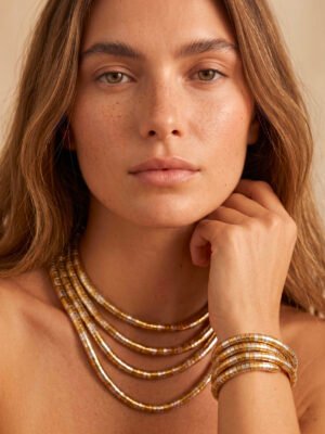 Collier Romane – Serpent doré métal