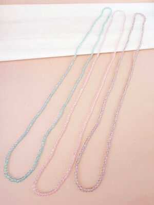 Sautoir Rose – Élastique baya petites perles