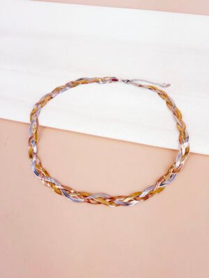 Collier Solene – Maille tressée multicolore