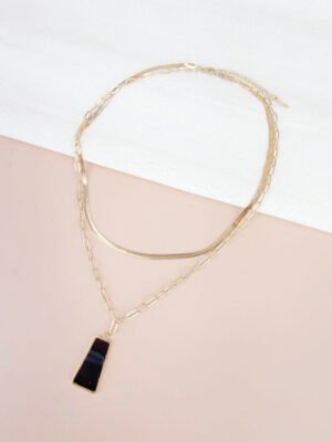 Collier Zelie – Pendentif noir