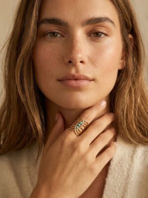 Grande bague perlée
