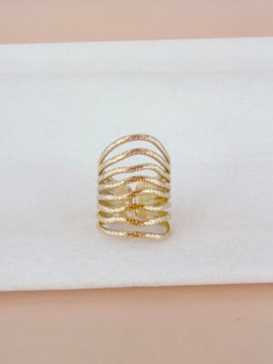 Bague Alice – Large or lignes ajourées