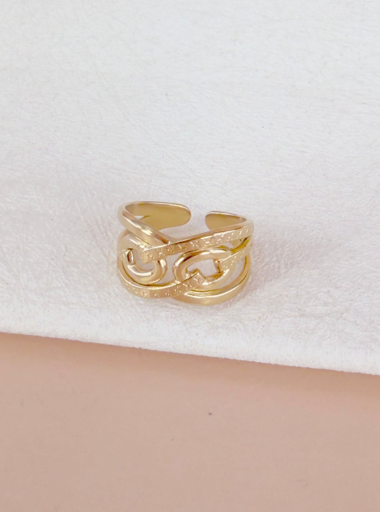 Bague Brune - Or entrelacs ajourés – Image 3