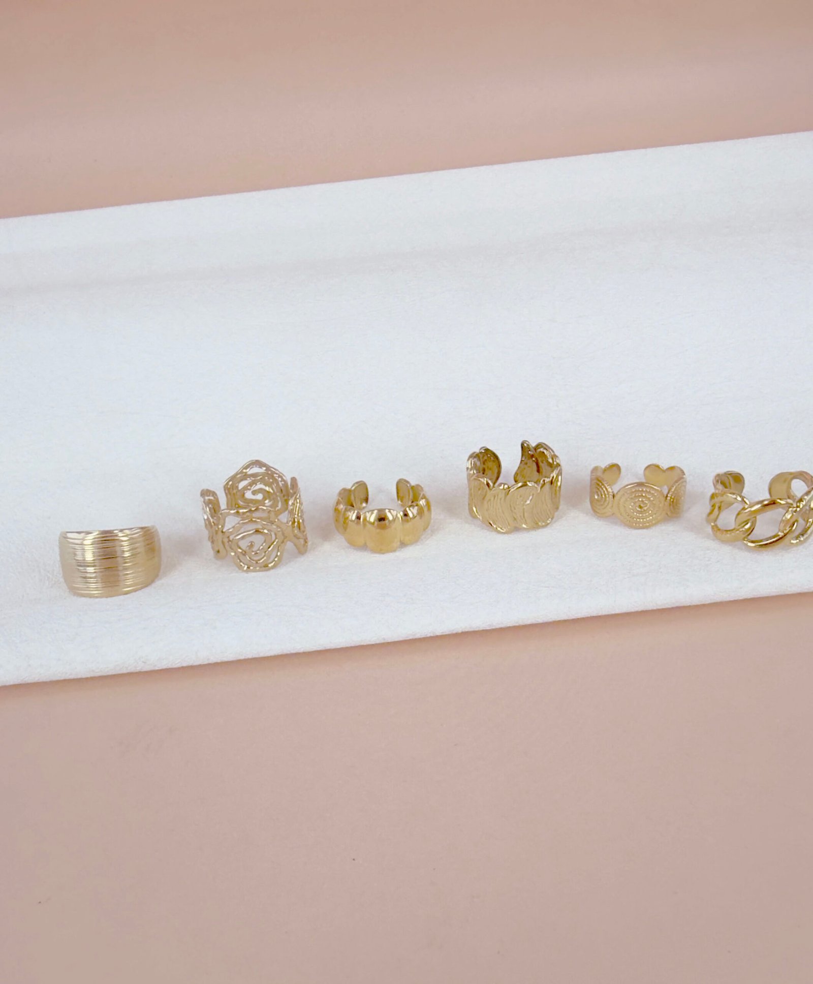 Bague Doria - Lot de 6 bagues or acier inoxydable – Image 2