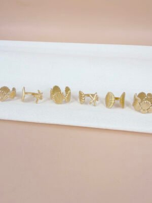 Bague Flavie – Lot de 6 bagues or motifs variés