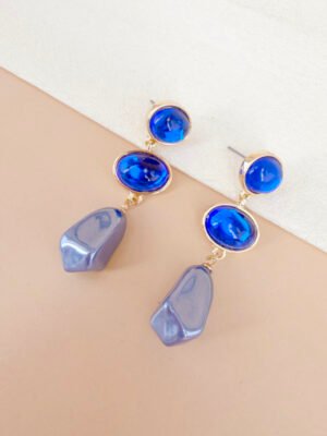 Boucles d’oreilles Apolline – Pendantes pierres colorées