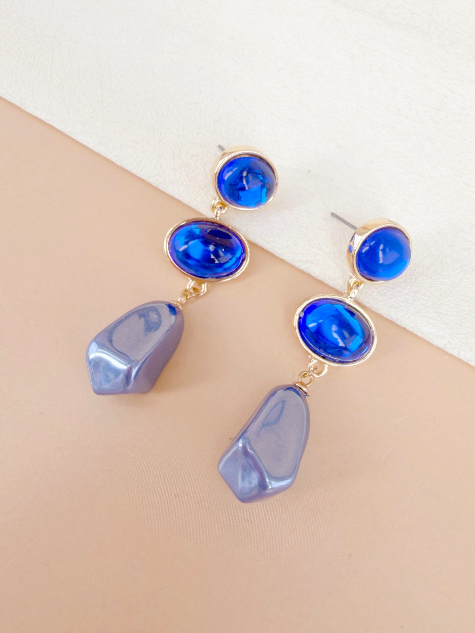 Boucles d'oreilles Apolline - Pendantes pierres colorées – Image 2
