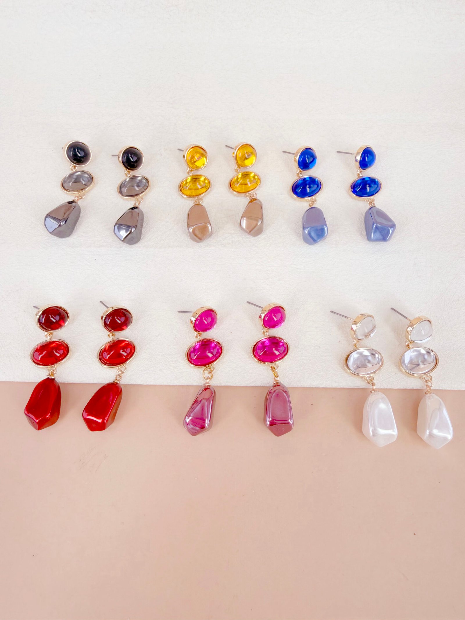 Boucles d'oreilles Apolline - Pendantes pierres colorées – Image 5