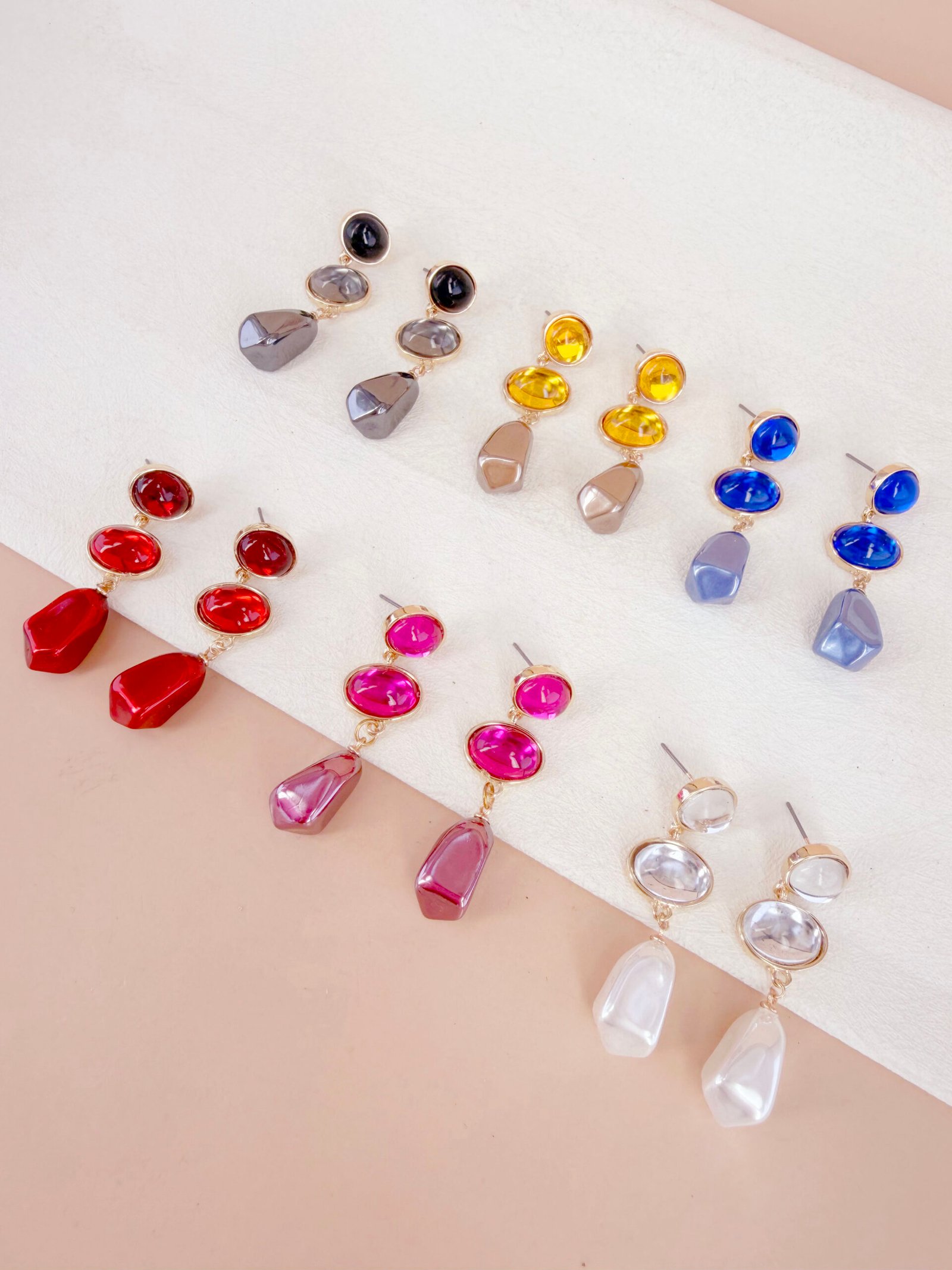Boucles d'oreilles Apolline - Pendantes pierres colorées – Image 6