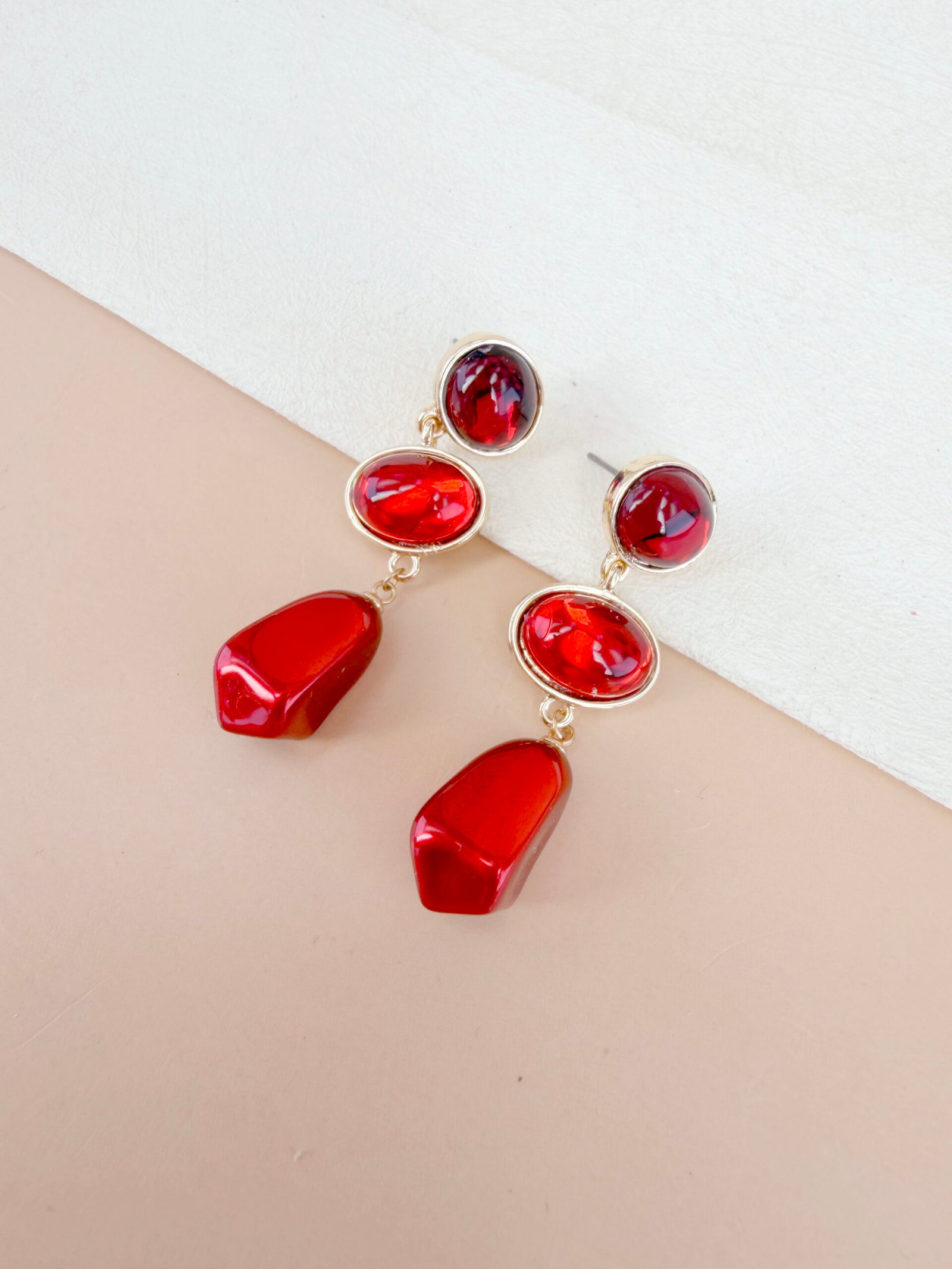 Boucles d'oreilles Apolline - Pendantes pierres colorées – Image 8