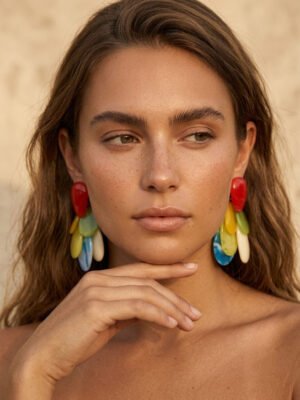 Boucles d’oreilles Diane – Pétales multicolores