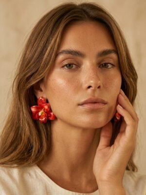 Boucles d&rsquo;oreilles Cassandre – Fleurs orchidées colorées