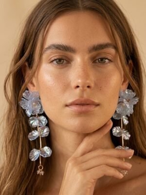 Boucles d&rsquo;oreilles Berenice – Grandes boucles d&rsquo;oreilles fleurs pendantes