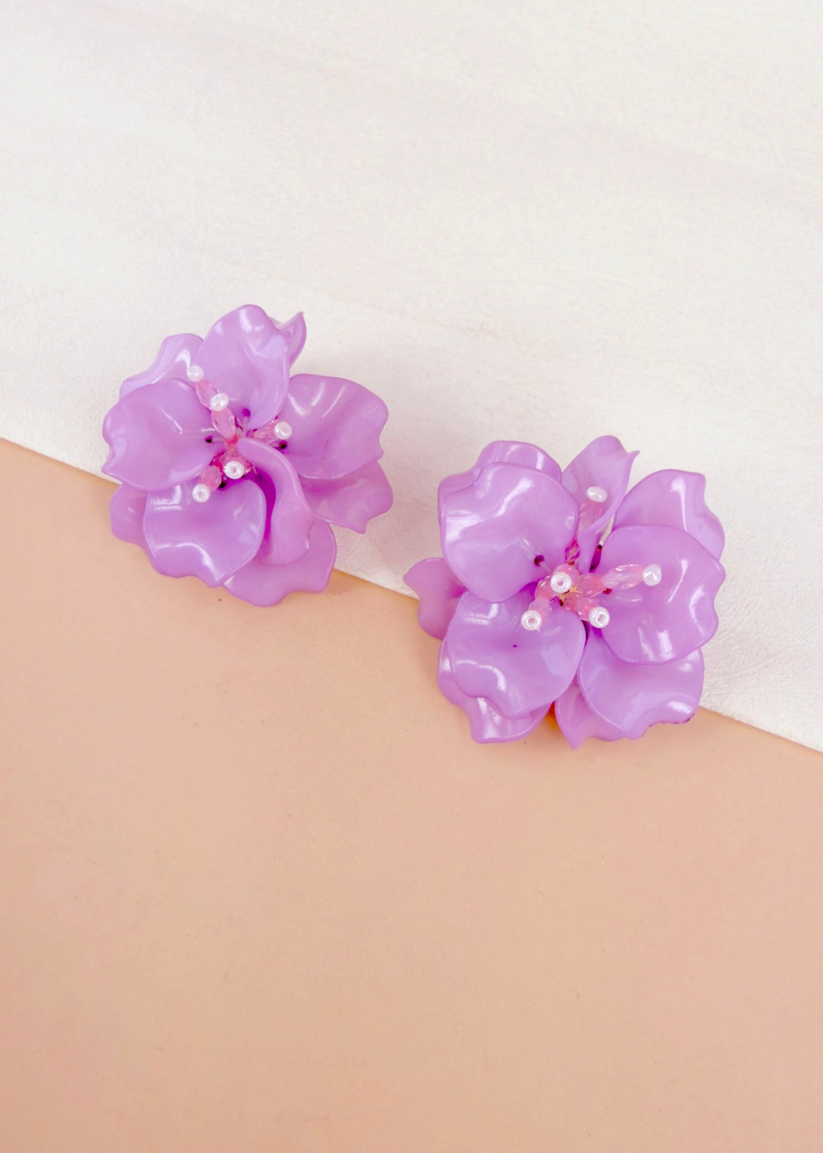 Boucles d'oreilles Delphine - Fleurs brillantes – Image 7