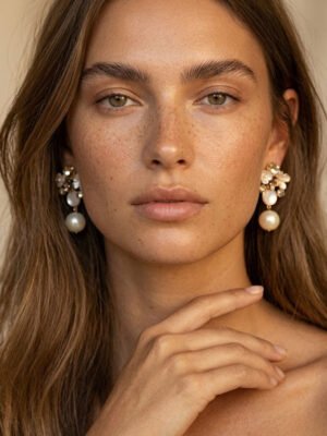 Boucles d&rsquo;oreilles Elise – Pack de 12 boucles d&rsquo;oreilles fleurs perlees