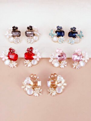 Boucles d&rsquo;oreilles Gaia – Pack de 12 boucles d&rsquo;oreilles fleurs pendantes