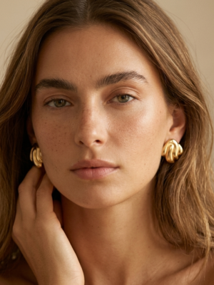 Boucles d’oreilles Clara – Dorées acier inoxydable