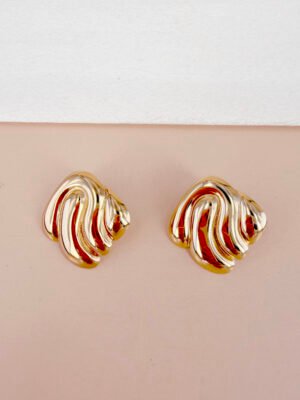 Boucles d’oreilles Clara – Dorées acier inoxydable
