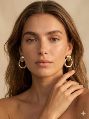 Boucles d’oreilles Coline – Dorées acier inoxydable