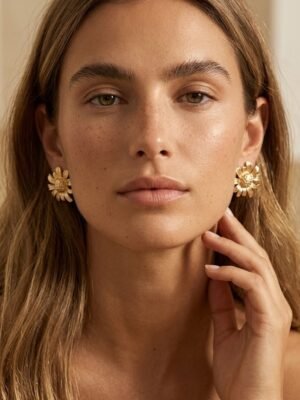 Boucles d’oreilles Elsa – Dorées acier inoxydable
