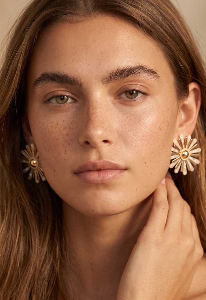 Boucles d'oreilles Capucine - Fleur métal multicolore