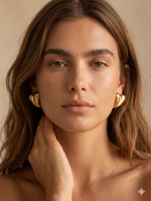 Boucles d’oreilles Faustine – Dorées acier inoxydable
