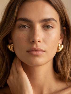 Boucles d’oreilles Faustine – Dorées acier inoxydable