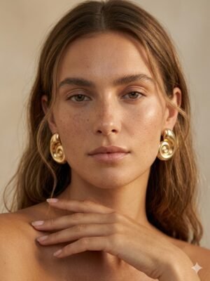 Boucles d’oreilles Ines – Dorées acier inoxydable