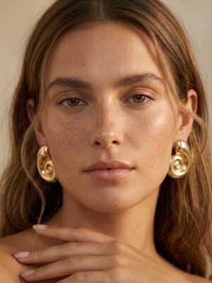 Boucles d’oreilles Ines – Dorées acier inoxydable