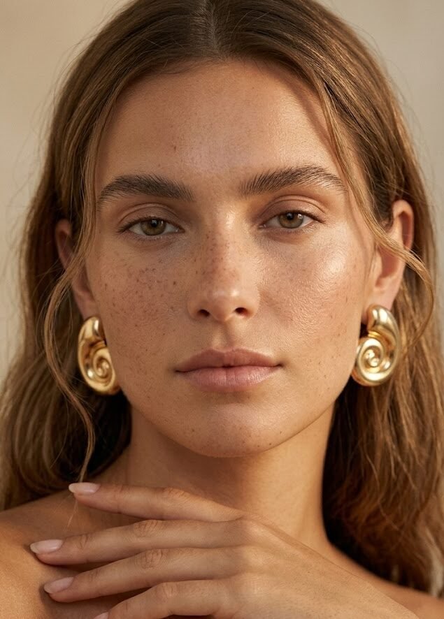 Boucles d'oreilles Ines - Dorées acier inoxydable