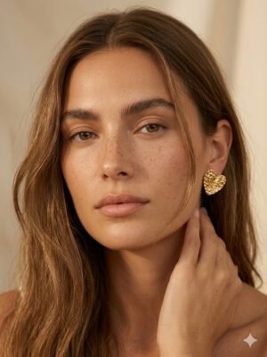 Boucles d’oreilles Iris – Dorées acier inoxydable