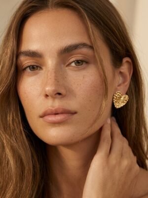 Boucles d’oreilles Iris – Dorées acier inoxydable