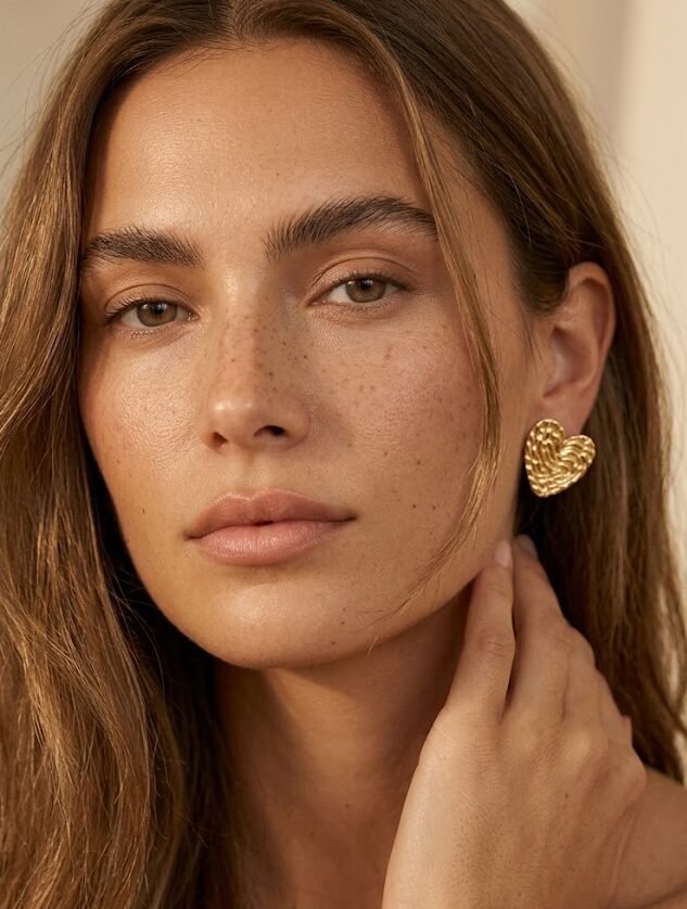 Boucles d'oreilles Iris - Dorées acier inoxydable