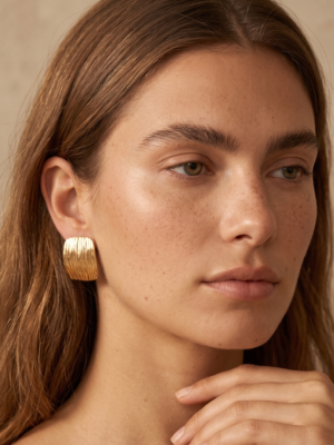 Boucles d’oreilles Jeanne – Dorées acier inoxydable