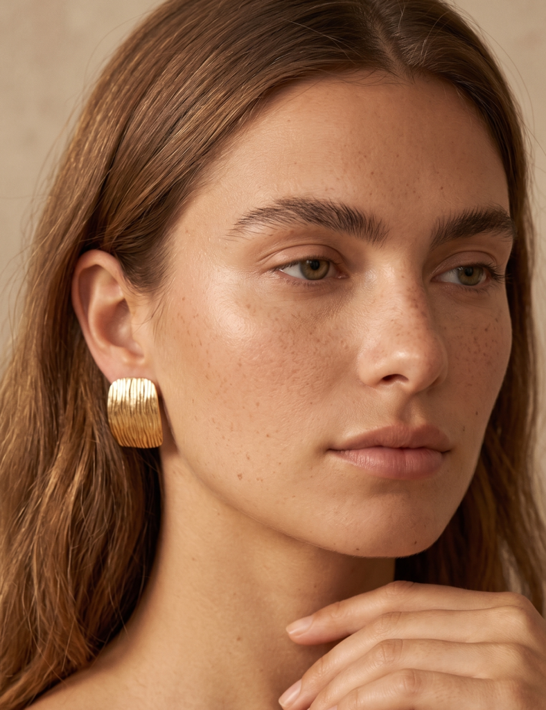 Boucles d'oreilles Jeanne - Dorées acier inoxydable