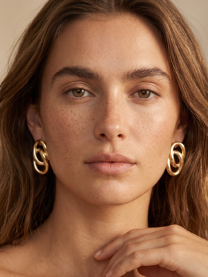 Boucles d’oreilles Leonie – Dorées acier inoxydable