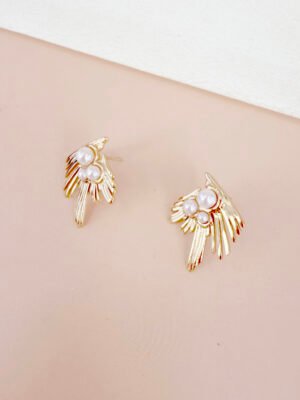 Boucles d’oreilles Violette – Dorées acier inoxydable