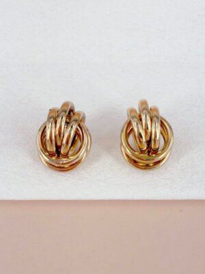 Boucles d&rsquo;oreilles Gaelle – Or noeud entrelacé