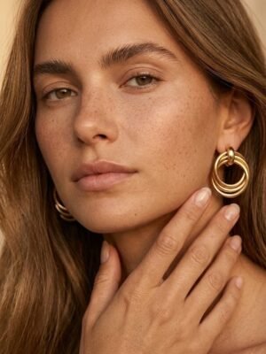 Boucles d&rsquo;oreilles Lila – Anneaux multiples or