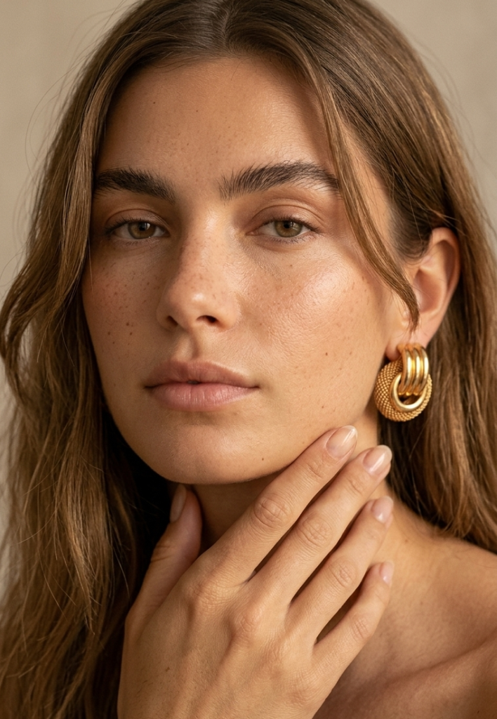 Boucles d'oreilles Oceane - Ovales nervurées or