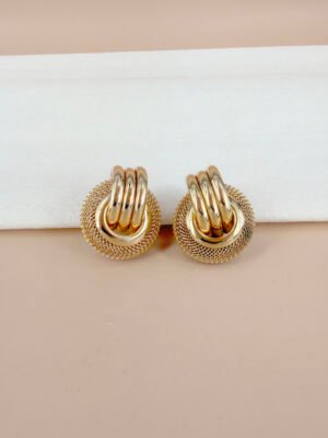 Boucles d&rsquo;oreilles Oceane – Ovales nervurées or