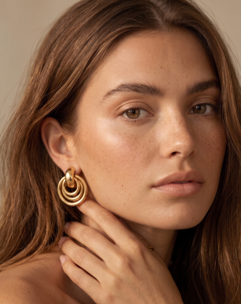 Boucles d'oreilles Paloma - Anneaux pendants or