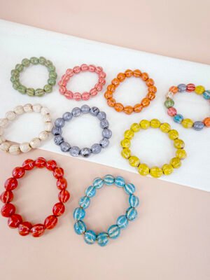 Bracelet Hanae – Perles rondes céramique 8 mm