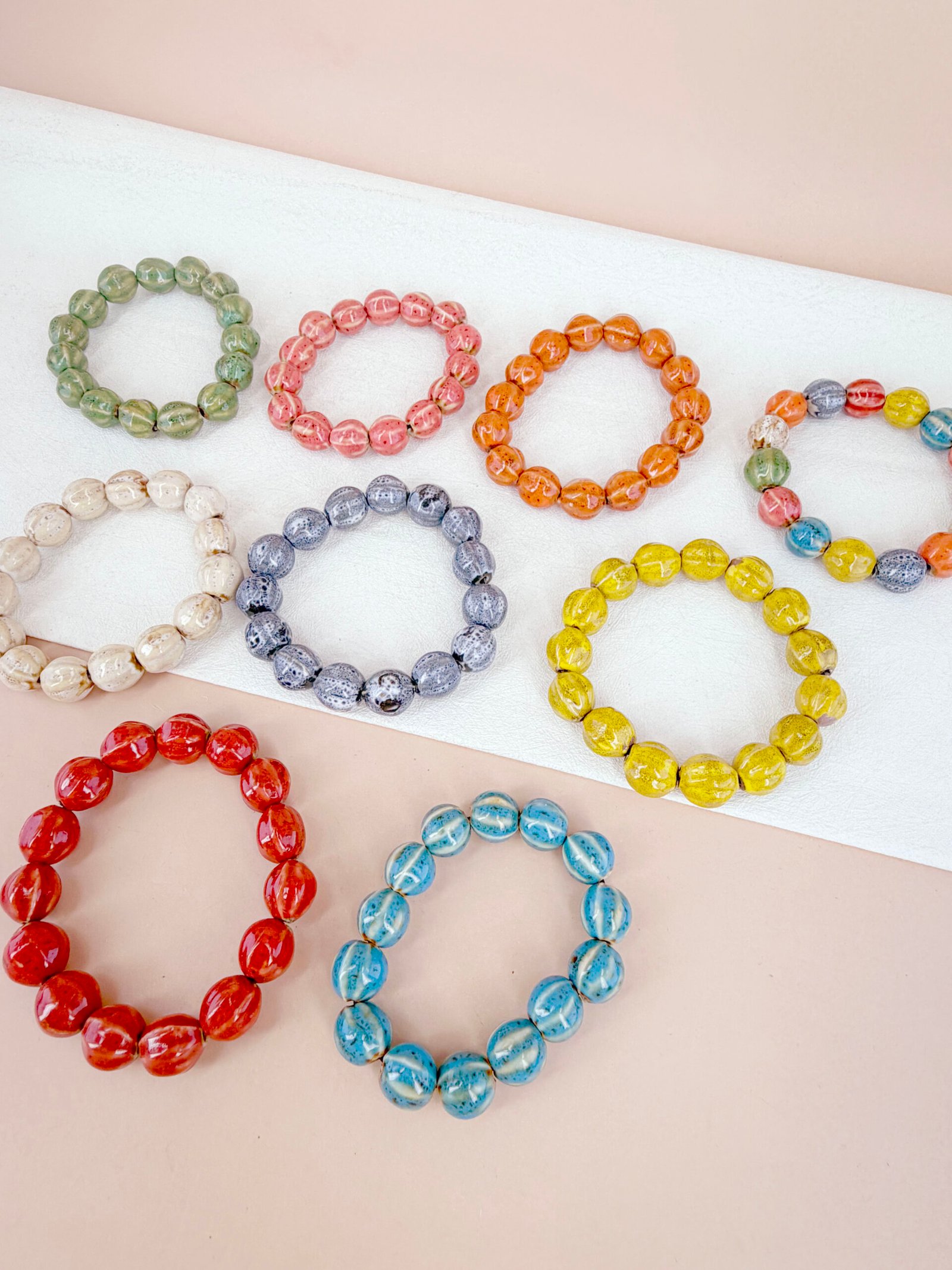Bracelet Hanae - Perles rondes céramique 8 mm – Image 2