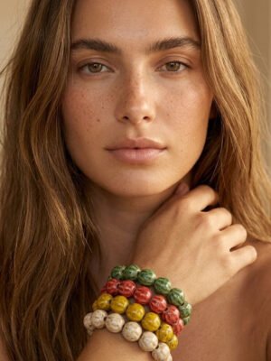 Bracelet Hanae – Perles rondes céramique 8 mm
