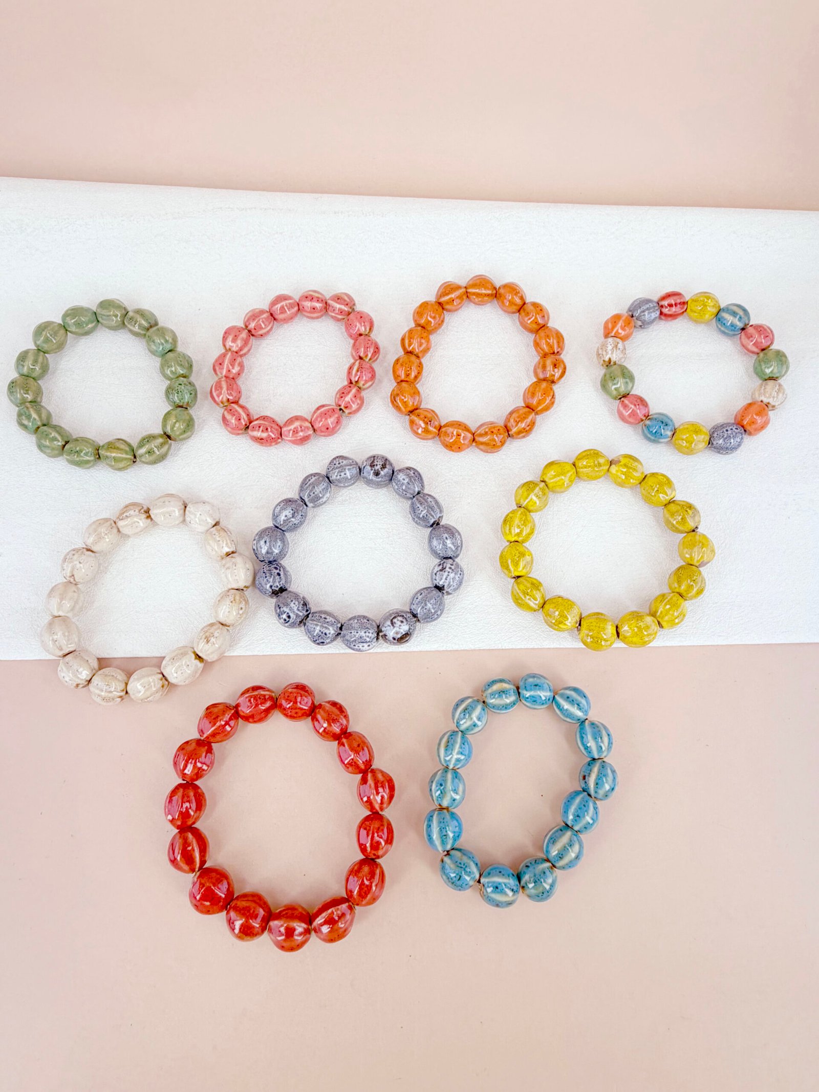 Bracelet Hanae - Perles rondes céramique 8 mm – Image 3
